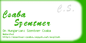 csaba szentner business card
